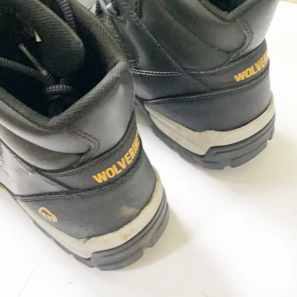WOLVERINE | Carbon Max black leather work boots Men size 8.5